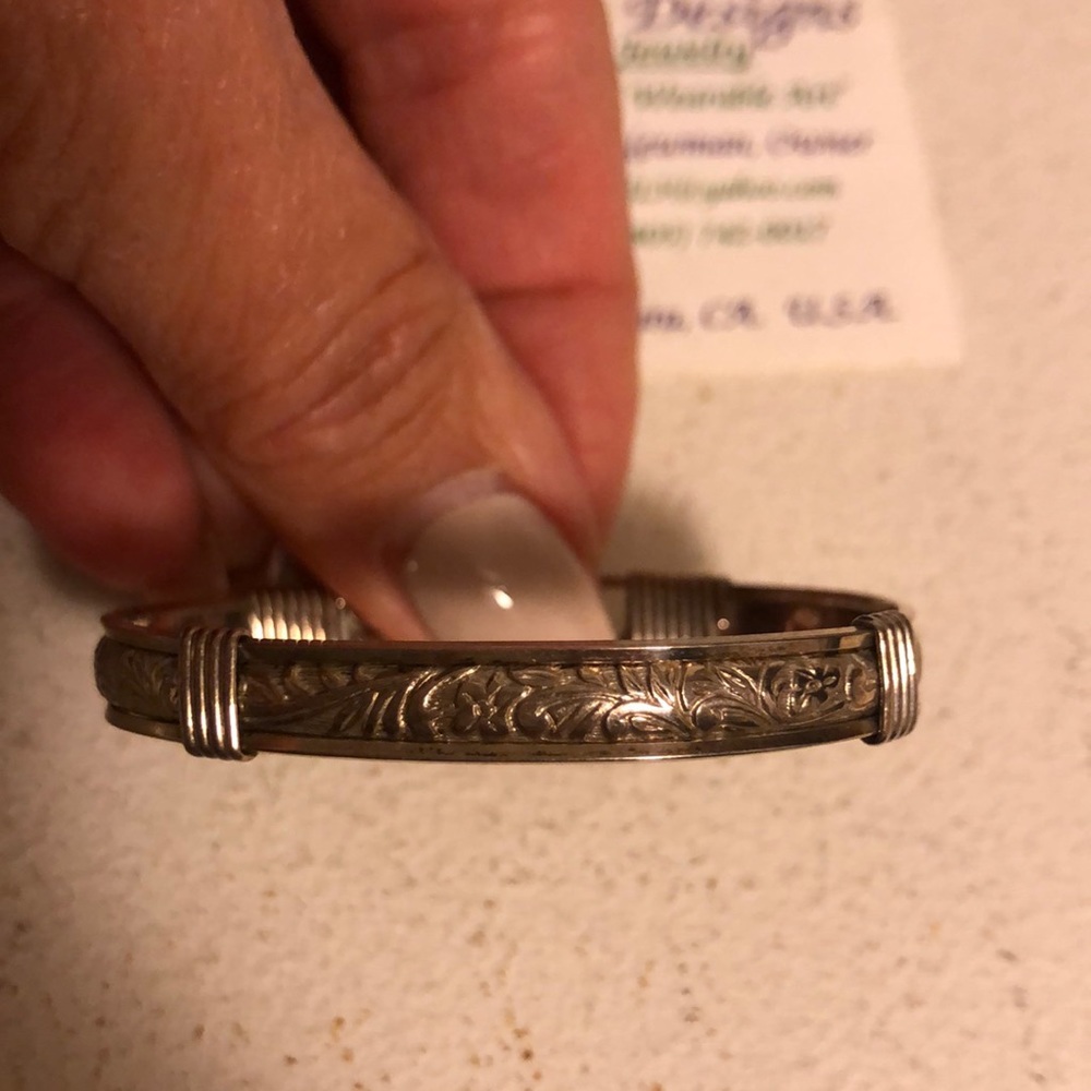 Sterling silver bracelet handmade with clasp as shown -intricate design